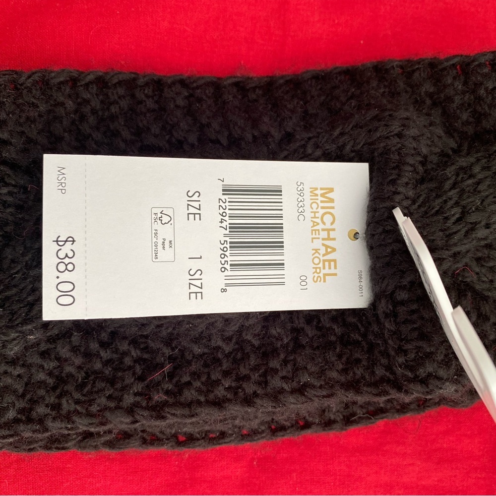 Michael Kors Black Cable Knit Scarf
